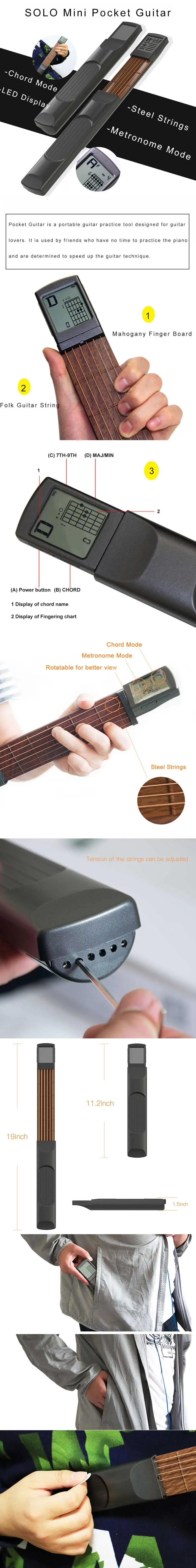 SOLO SCT-80 Portable Chord Trainer Pocket Guitar Practice Tool for Beginner