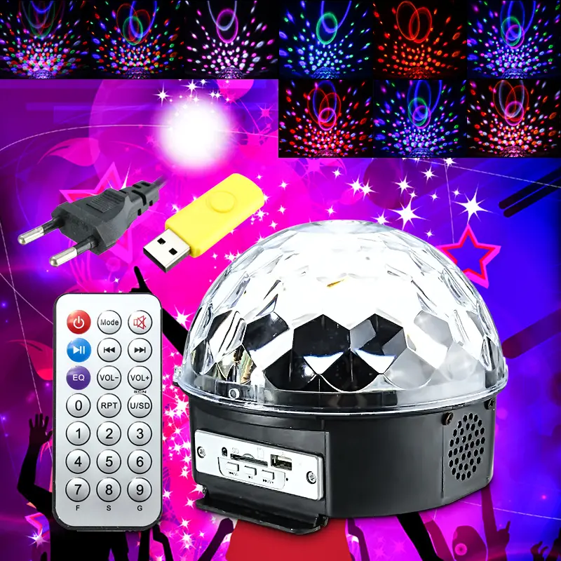 18W LED RGB Crystal Magic Ball Effect party disco light effects digital arena for Christmas, Halloween.