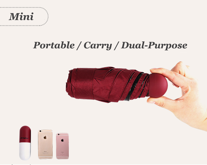 Honana HN-KU4 compressed mini pocket capsule umbrella ultra-light ultra-small waterproof UV rain umbrellas