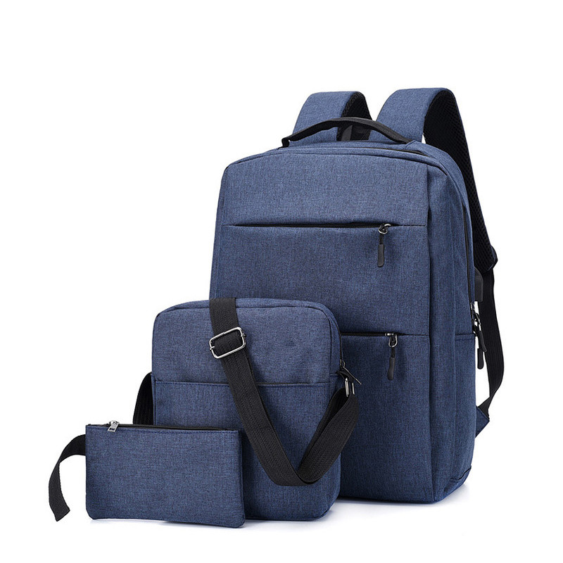 3 pieces bag 20.8l range 15.6-inch USB charging laptop bag against waterproof shoulder bag pen bag for camping travel