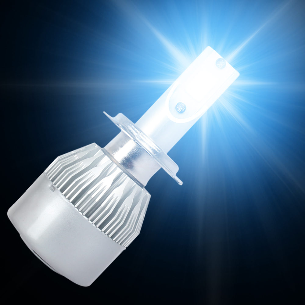 c6 cob led h4 h7 car headlights 8000k ice blue bulbs h1 9005