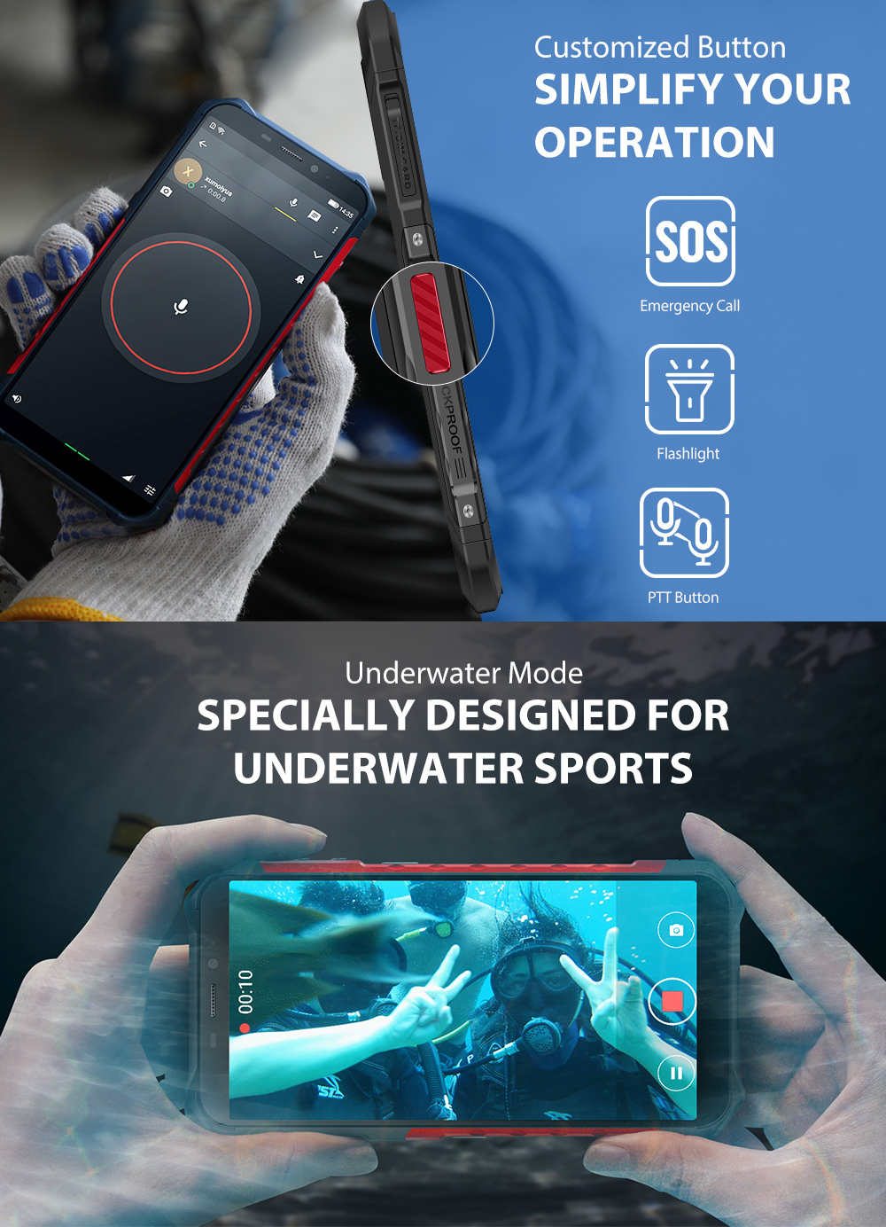 Ulefone ARMOR 3X,IP68 IP69K Waterproof,MT6580 Quad core,2GB RAM 32GB ROM,5000mAh Battery