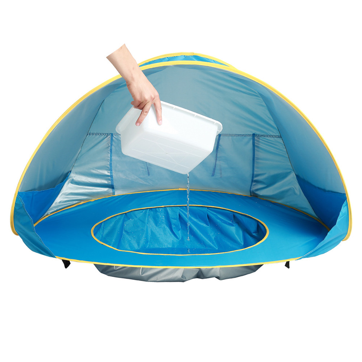 Tente De Plage Uv Protection Solaire Sunshelter Avec Piscine Imperméable à Leau Pop Up Auvent Camping En Plein Air Parasol