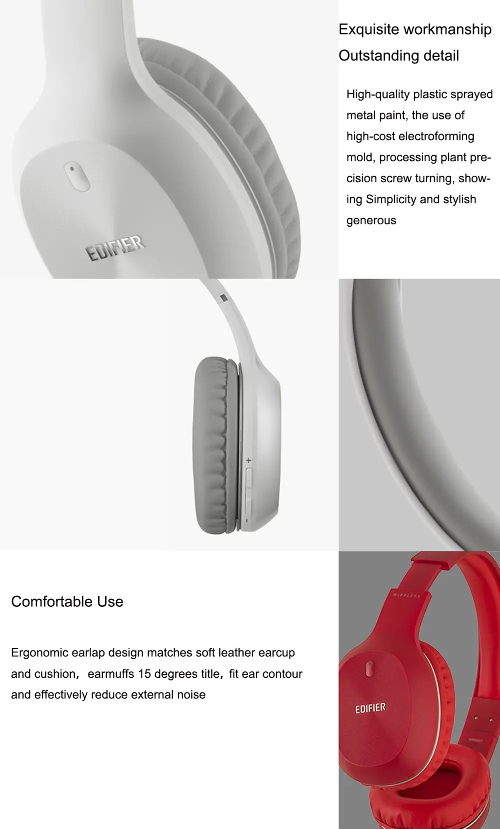 Edifier W800BT bluetooth 4.1 Wireless Headphone Stereo Sound bluetooth Headset with 3.5mm Cable