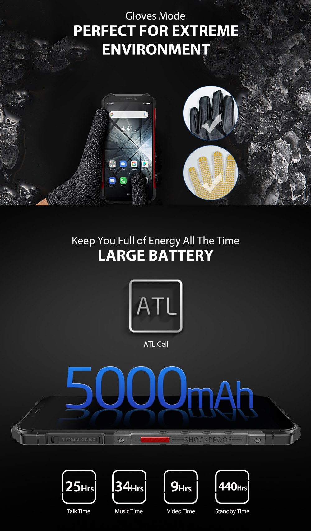 Ulefone ARMOR 3X,IP68 IP69K Waterproof,MT6580 Quad core,2GB RAM 32GB ROM,5000mAh Battery