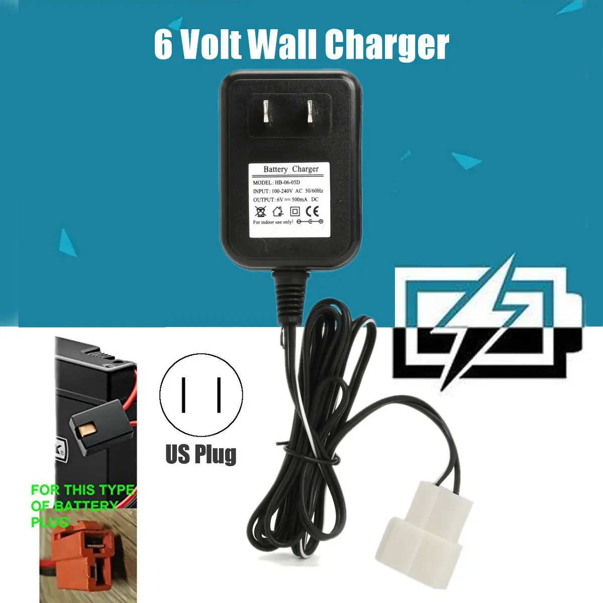 6V AC Charger Adaptor Power Supply US Plug For Avigo Kid Toy Car Battery 500MA