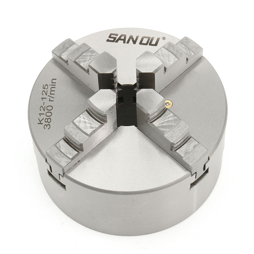SANOU K12-125 125mm 4 Jaw Self Centering Lathe Chuck with Key