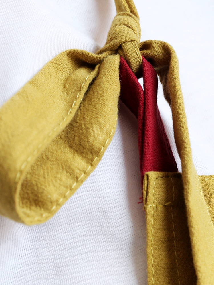 Japanese Brief Solid Color Linen Cotton Vintage Pinafore Dress