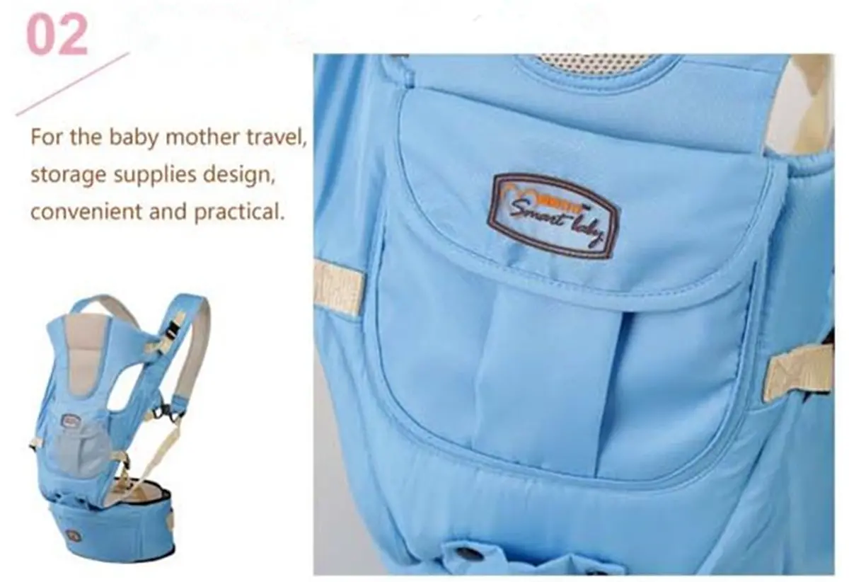7 in 1 Adjustable Baby Infant Sling Carrier Breathable Comfortable Wrap Back Baby Carriers