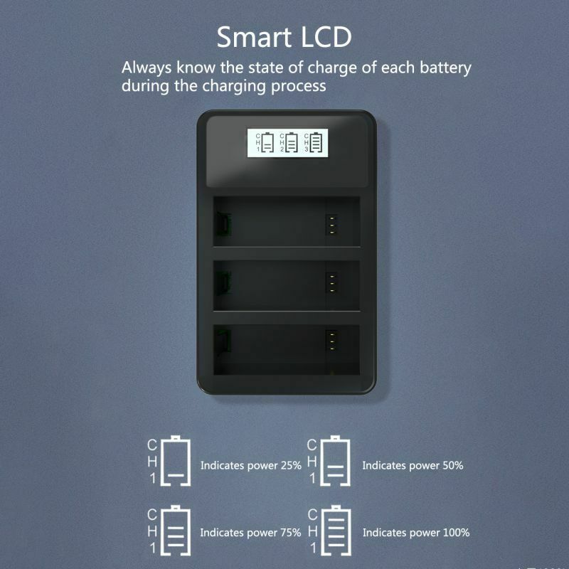 SheIngKa FLW316,lipo Battery Charger,DJI OSMO Action Camera,fpv camera charger,3 Pack Battery Charger,fpv camera