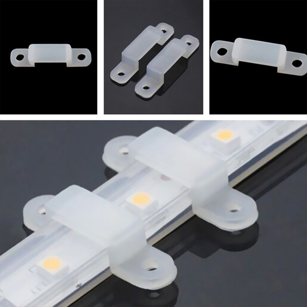 Supports de montage 100PCS 12mm Largeur Fixe Silicon Clip pour 3528 5050 LED Bande Lumière