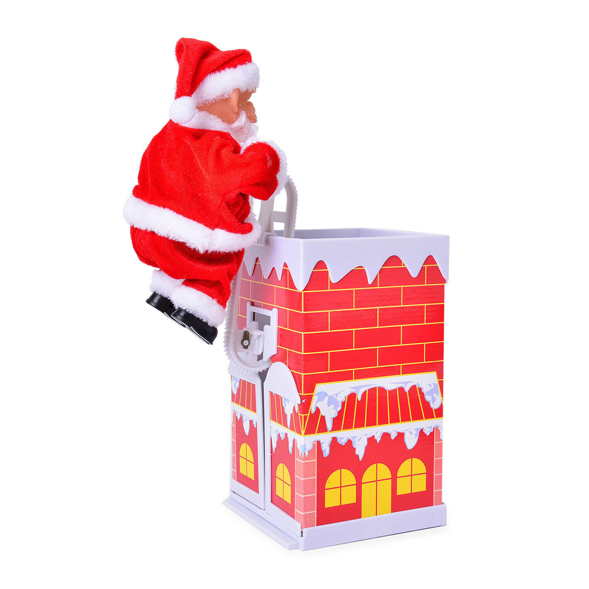 Brinquedos Musicais Elétricos de Natal Papai Noel Chaminé de Escalada Boneca Presente de Decoração de Natal