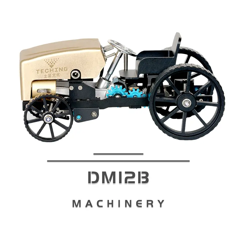 Teching DM12B Explorer 1 Creative All-metal Retro Model Car Rechargeable Simulation Science Toy High Challenge Assembled Electric Model Kit
