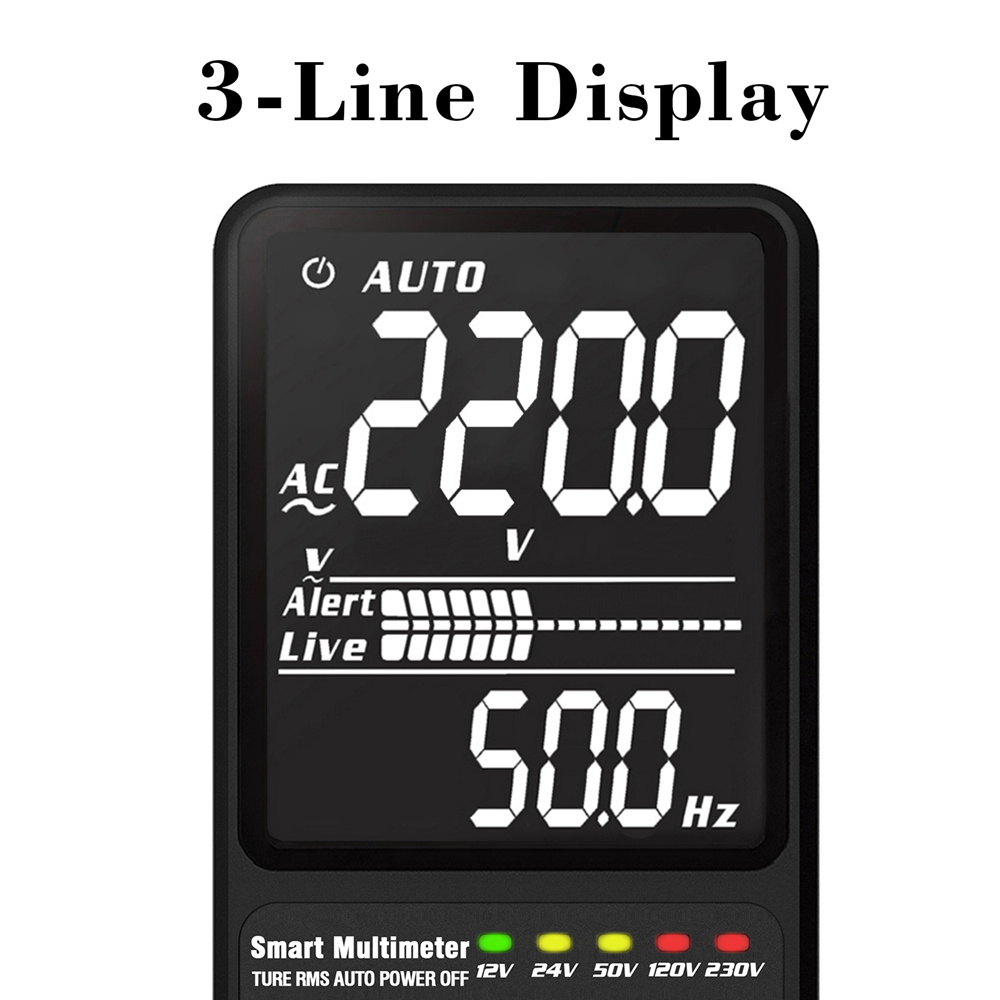 MUSTOOL MT99PRO Dual Mode Voltage Detection Intelligent True RMS Multimeter Voltage Detect Indicator Fully Auto-Range with Ultra-large EBTN LCD Screen