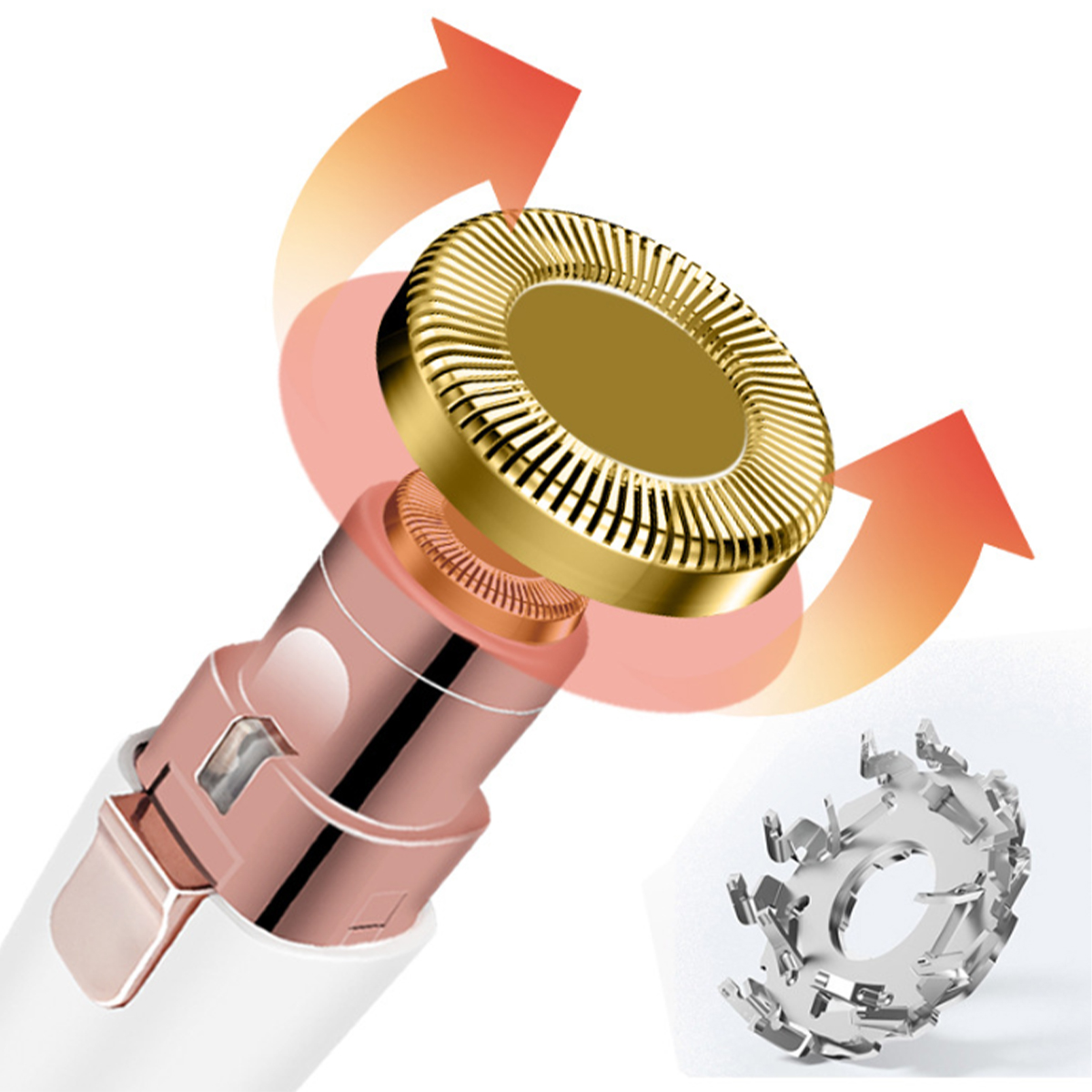 Epilatore 2 in 1 Lady Electric Painless Rossetto Rasoio Sopracciglio Trimmer Capelli