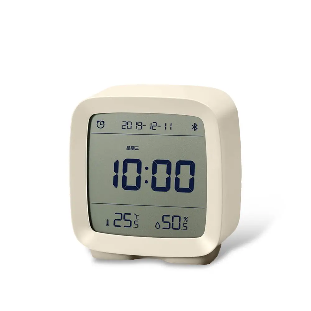 ClearGrass CGD1 Mijia APP Contrôle Bluetooth 5.0 Thermomètre Hygromètre LCD Écran Réglable Veilleuse Calendrier Horloge Réveil De Xiaomi Youpin
