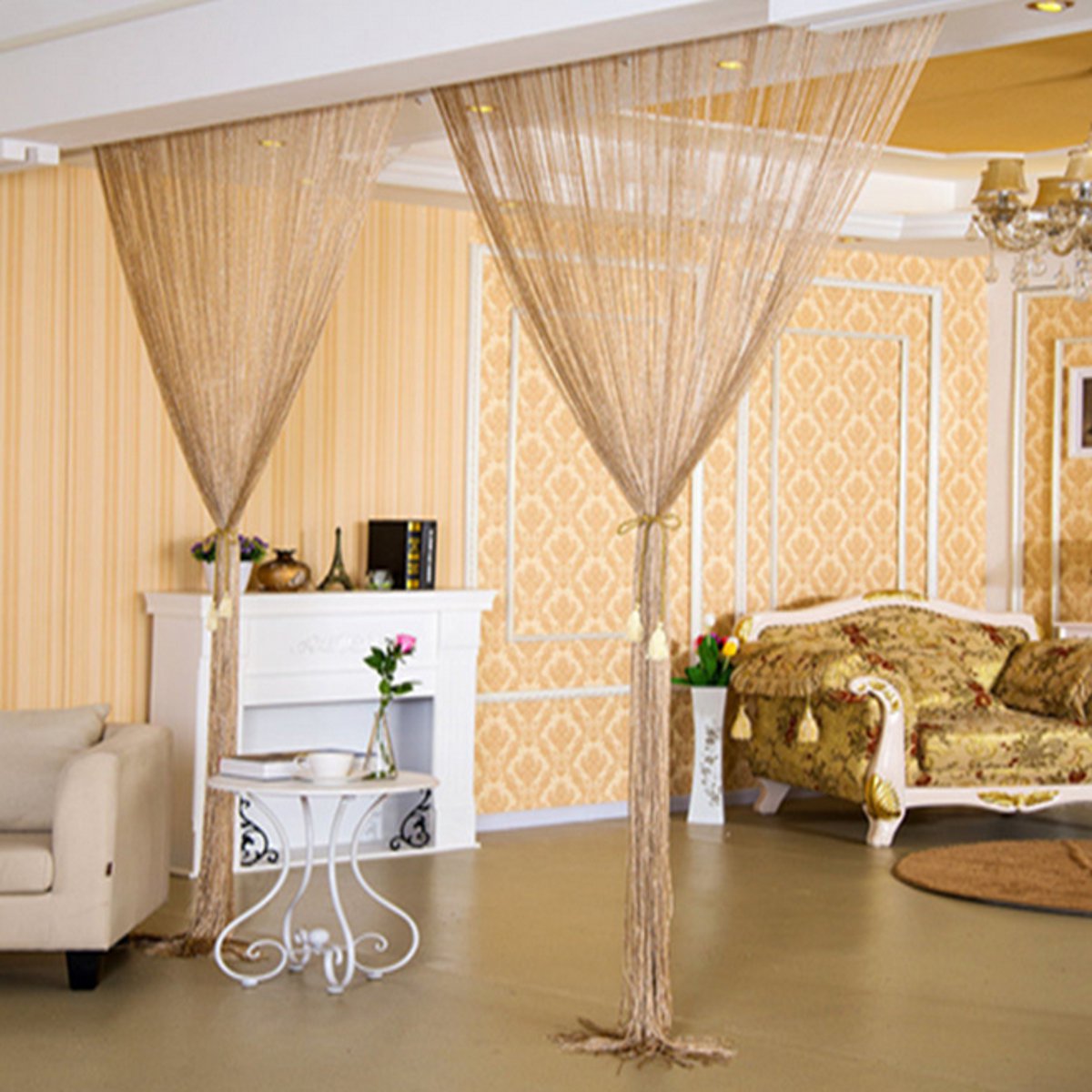 String Door Curtains Bead Window Panel Divisore Frangia di nappa di cristallo in rilievo