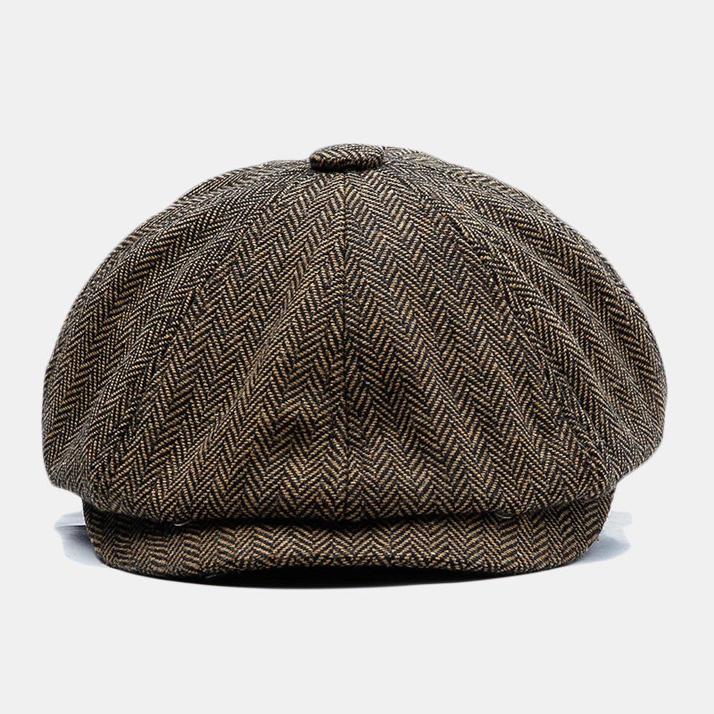 Béret Britannique Classic Casquette octogonale style rétro avec chapeau rétro
