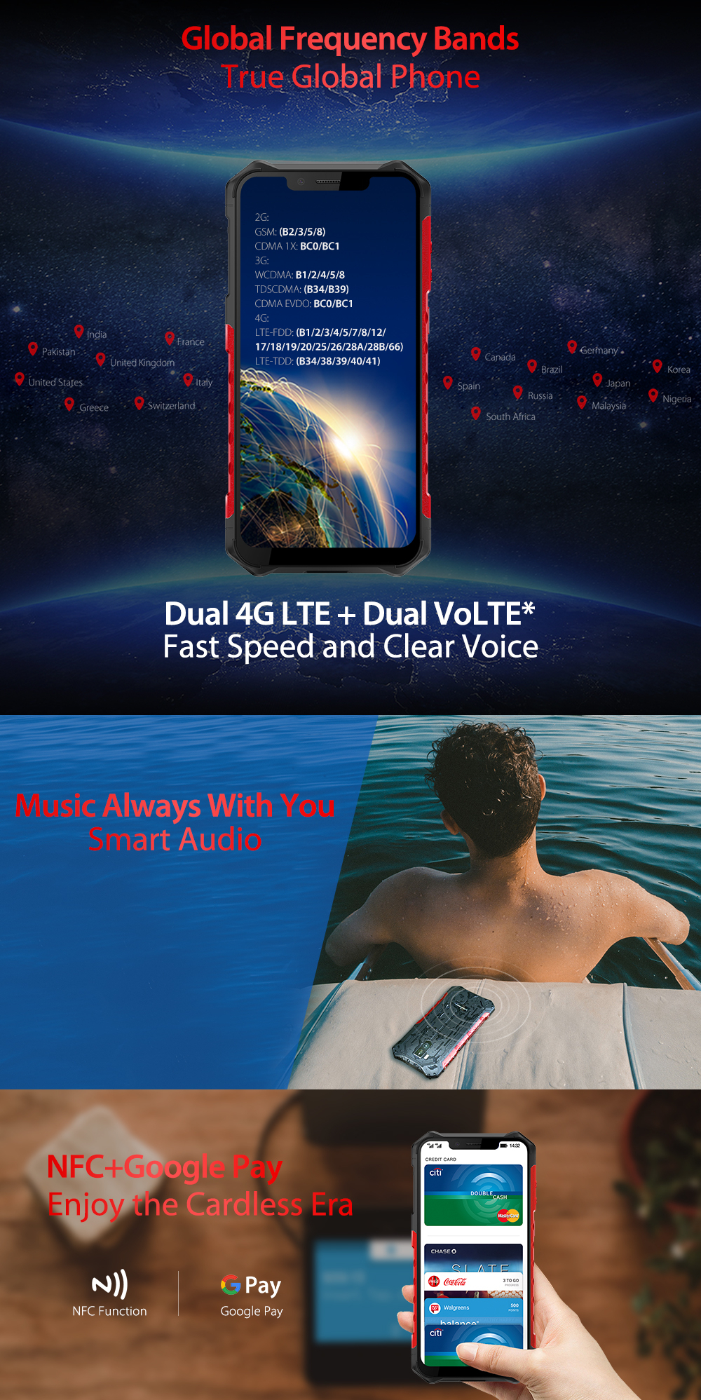 Ulefone Armor 6S,Helio P70 Octa core,6GB RAM 128GB ROM,IP68 IP69K Waterproof