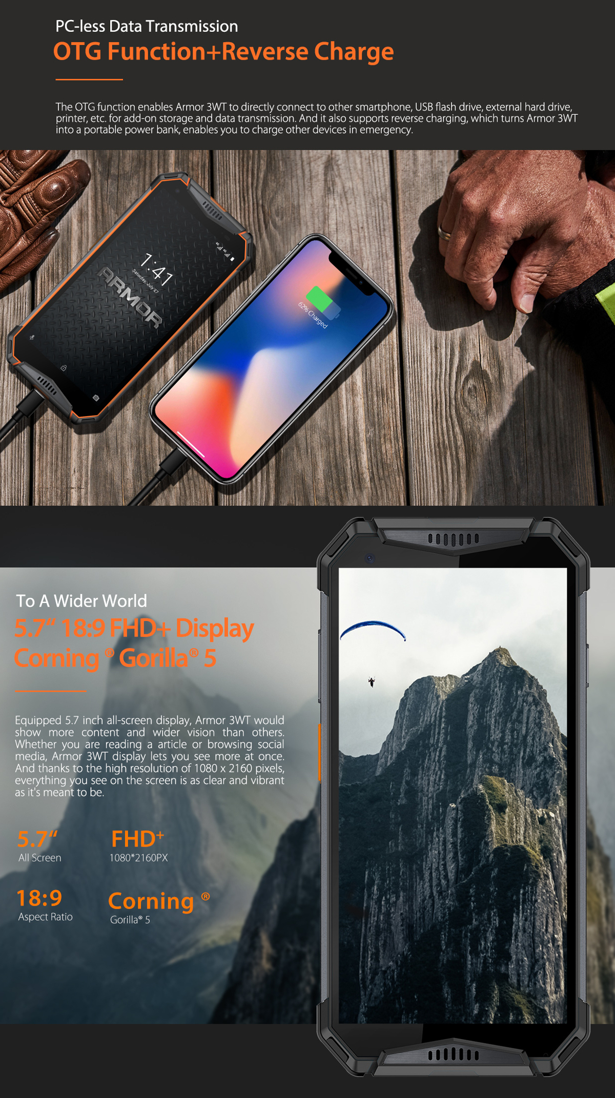 Ulefone Armor 3WT,IP68 IP69K Waterproof,Helio P70 Octa core