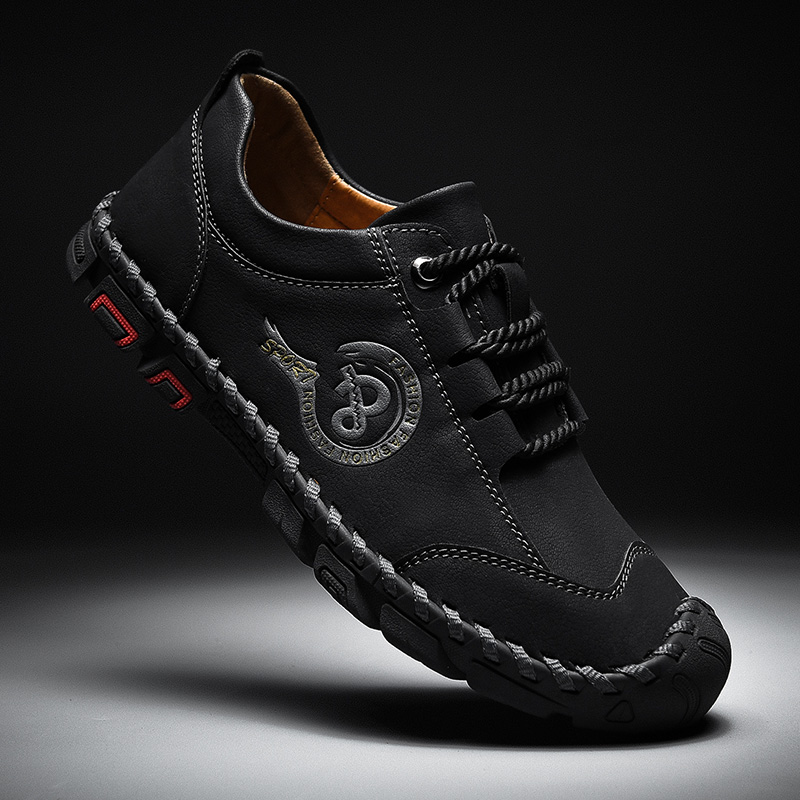 Cuir à coutures à la main pour hommes antidérapant Soft