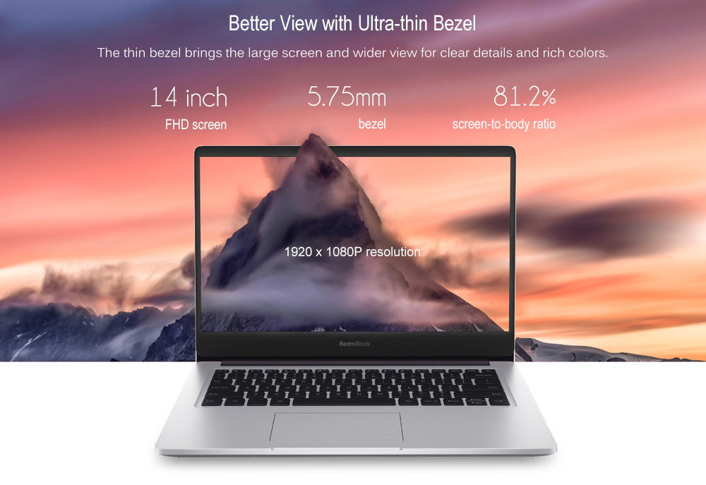 Máy tính xách tay Xiaomi RedmiBook 14.0 Intel Core I7-8565U NVIDIA GeForce MX250 8G RAM 512GB SSD Notebook-Silver