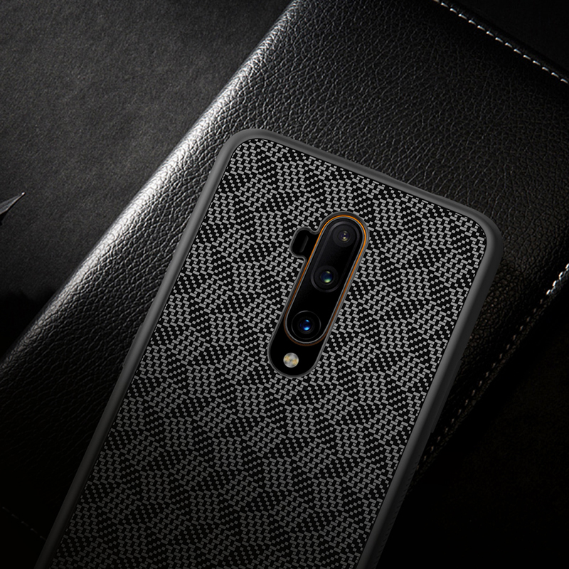 Per OnePlus 7T Pro Custodia NILLKIN Grata Modello Doppio strato Fibra di carbonio antigraffio Custodia antiscivolo Pro