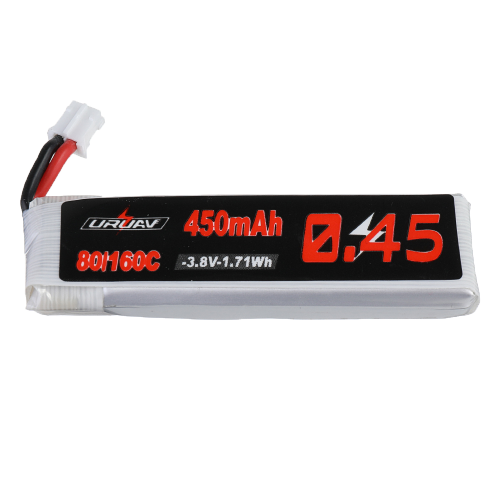 10Pcs URUAV 3.8V 450mAh 80C/160C 1S Lipo Battery PH2.0 Plug for EMAX Tinyhawk II 75mm Tiny7 Happymodel Snapper7