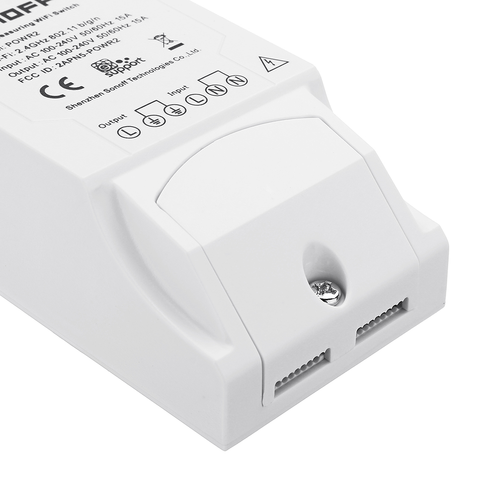 2 Pcs Sonoff Pow R2 Ac90 250v 16a 3500 W Wifi App Nirkabel Remote