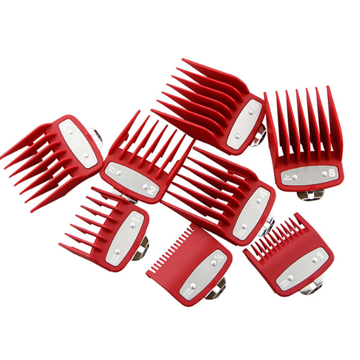 8pcs peigne de guide de coupe de tondeuse de cheveux réglé avec des outils de rechange d'agrafe en métal pour la machine de coupe de cheveux de WAHL