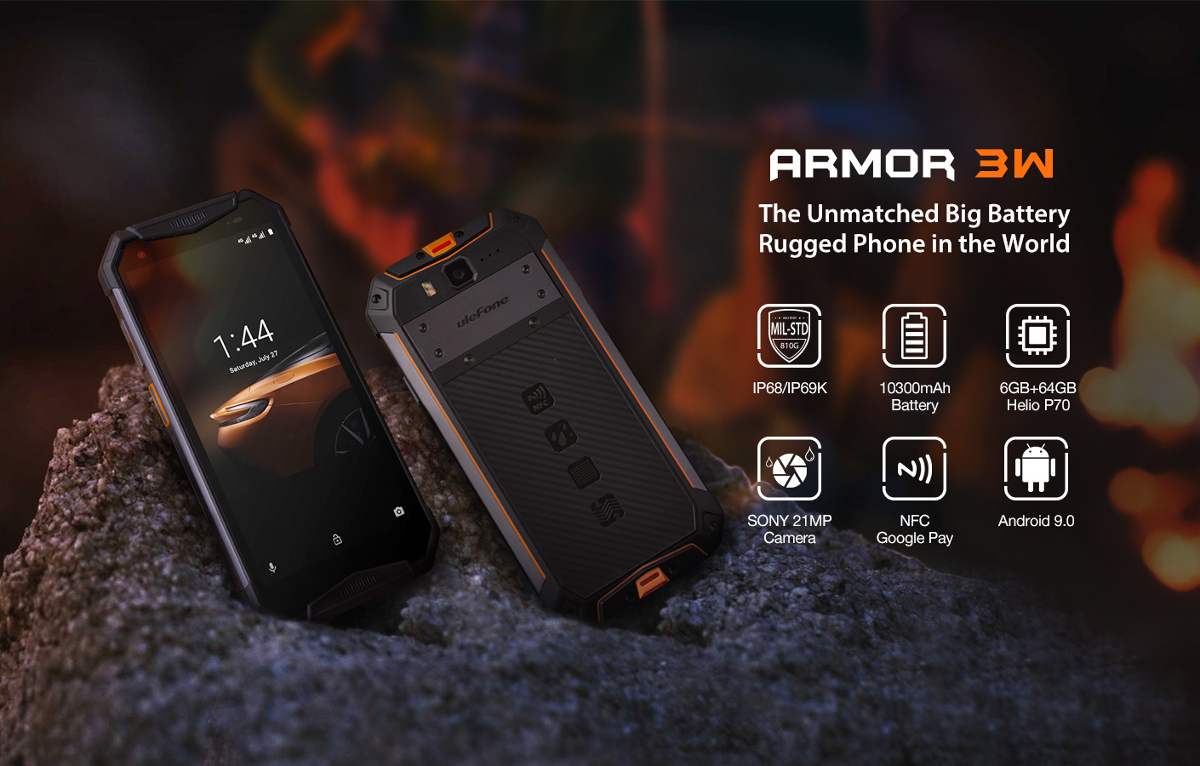 Ulefone Armor 3W,IP68 IP69K Waterproof,Helio P70 Octa core