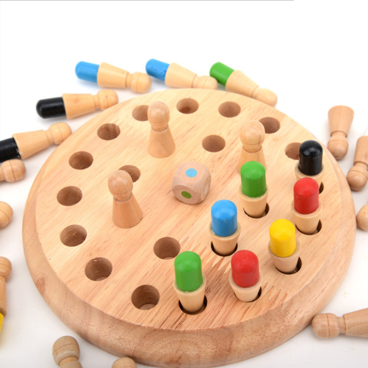 Jeu de mémoire en bois Jeu d'échecs Clip Perles Jouets Montessori Jouets éducatifs pour enfants