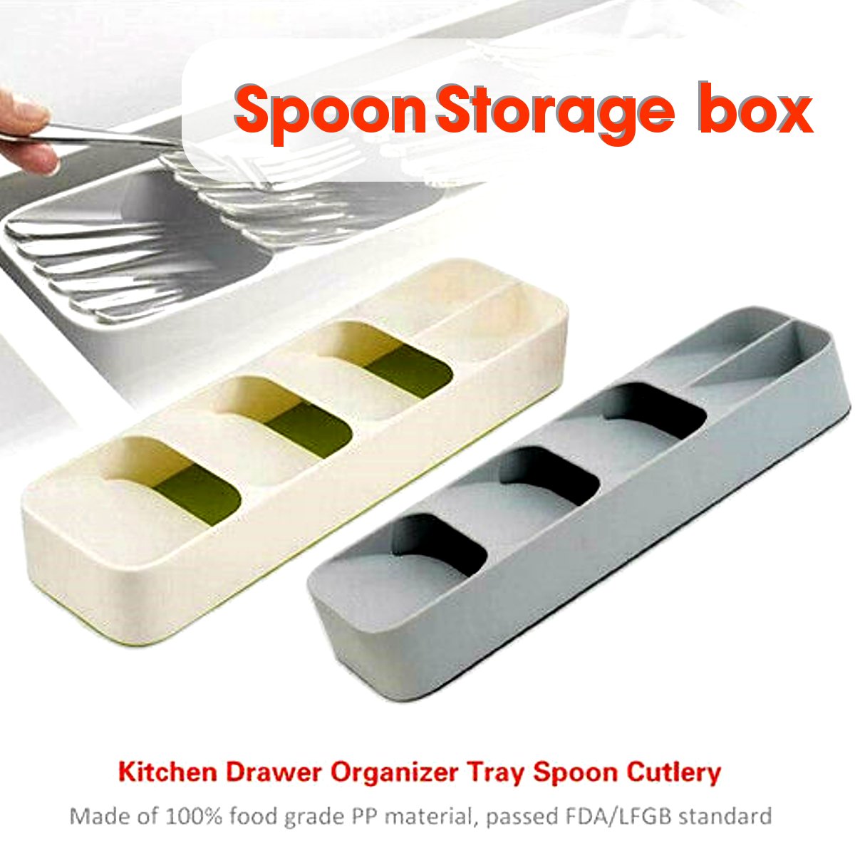 Tray Insert Cutlery Soup Spoon Utensil Storage Divider Organizer