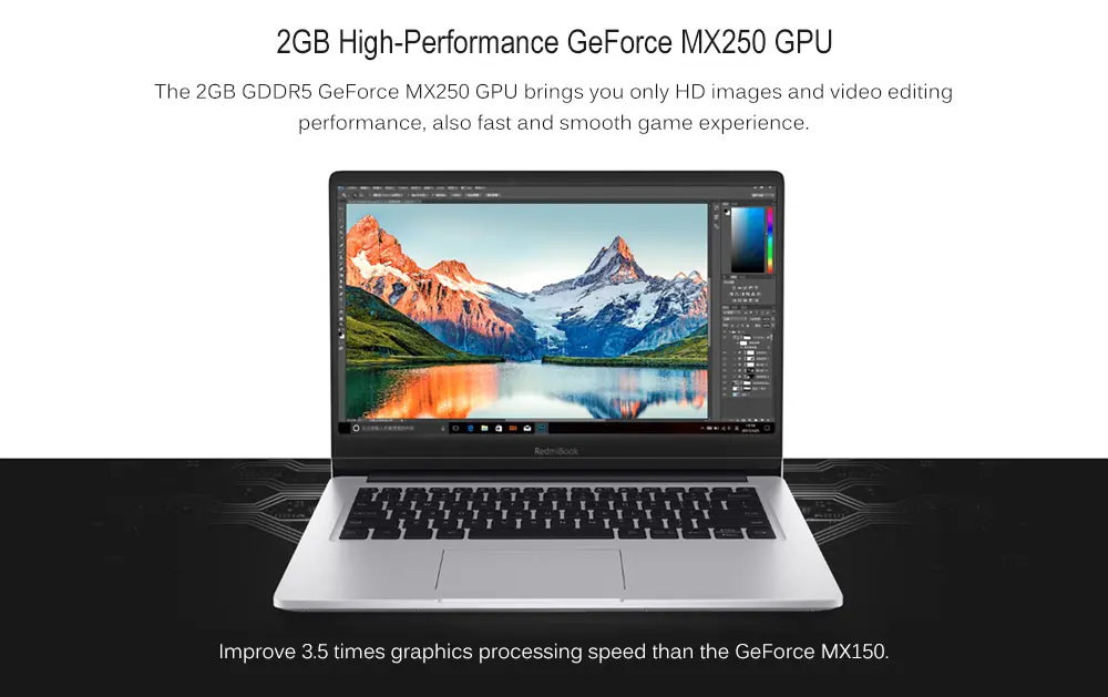 Máy tính xách tay Xiaomi RedmiBook 14.0 Intel Core I7-8565U NVIDIA GeForce MX250 8G RAM 512GB SSD Notebook-Silver