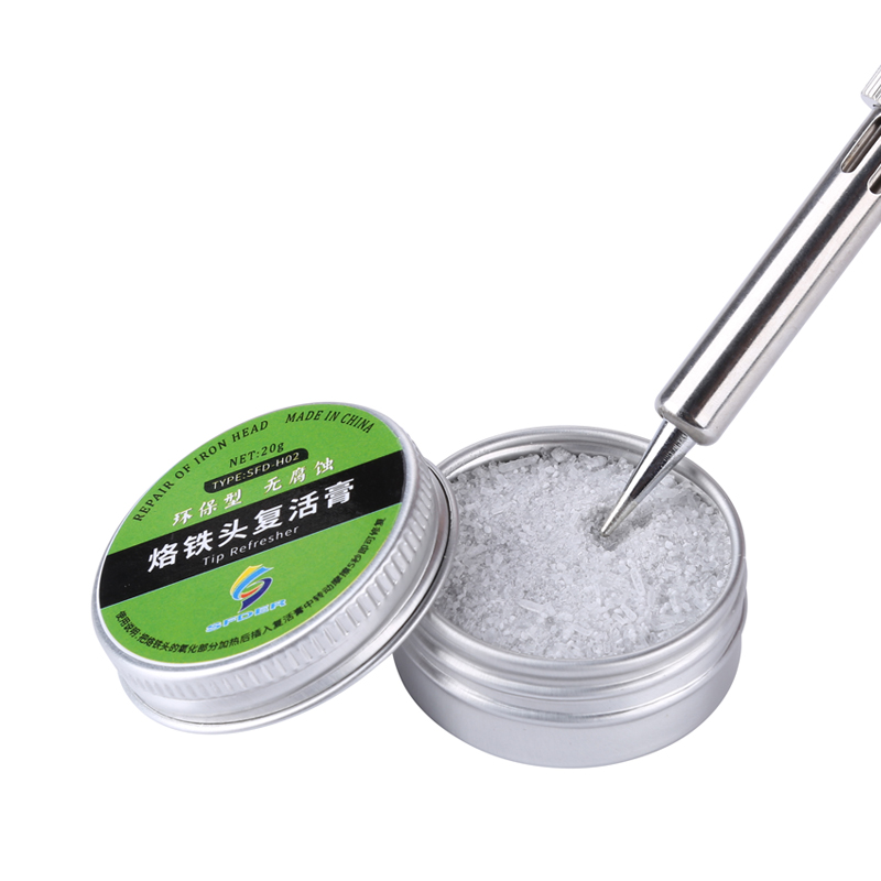 20g Fer À Souder Astuce Cleaner Tinner Refresher Pâte À Oxyde De Fer À Souder pour Fer À Souder Astuce Tête Resurrection Soudure Acessory