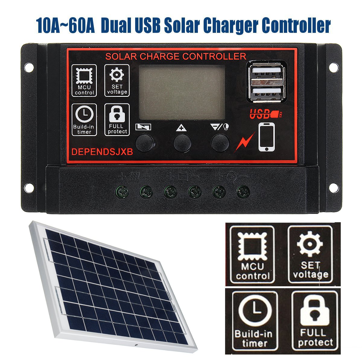 18 V 5 W Panneau Solaire Solar PV Module de puissance avec 12 V 3 A Solar charge controller