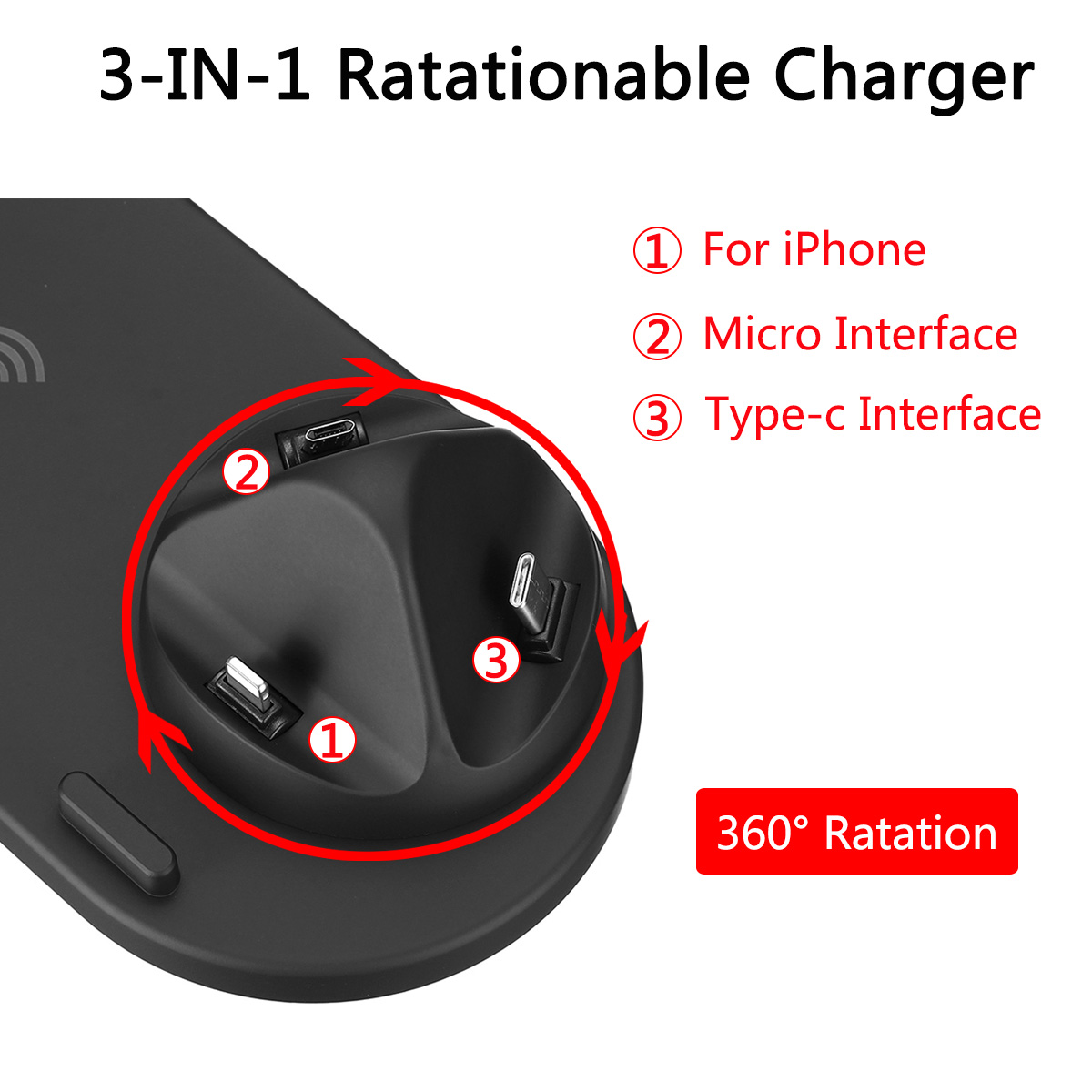 Bakeey 3 In 1 Qi Wireless Charger Dock Holder Mount for Apple Watch Airpods Phone c66a1025 fcbb 4034 9836 9eb4bab10156