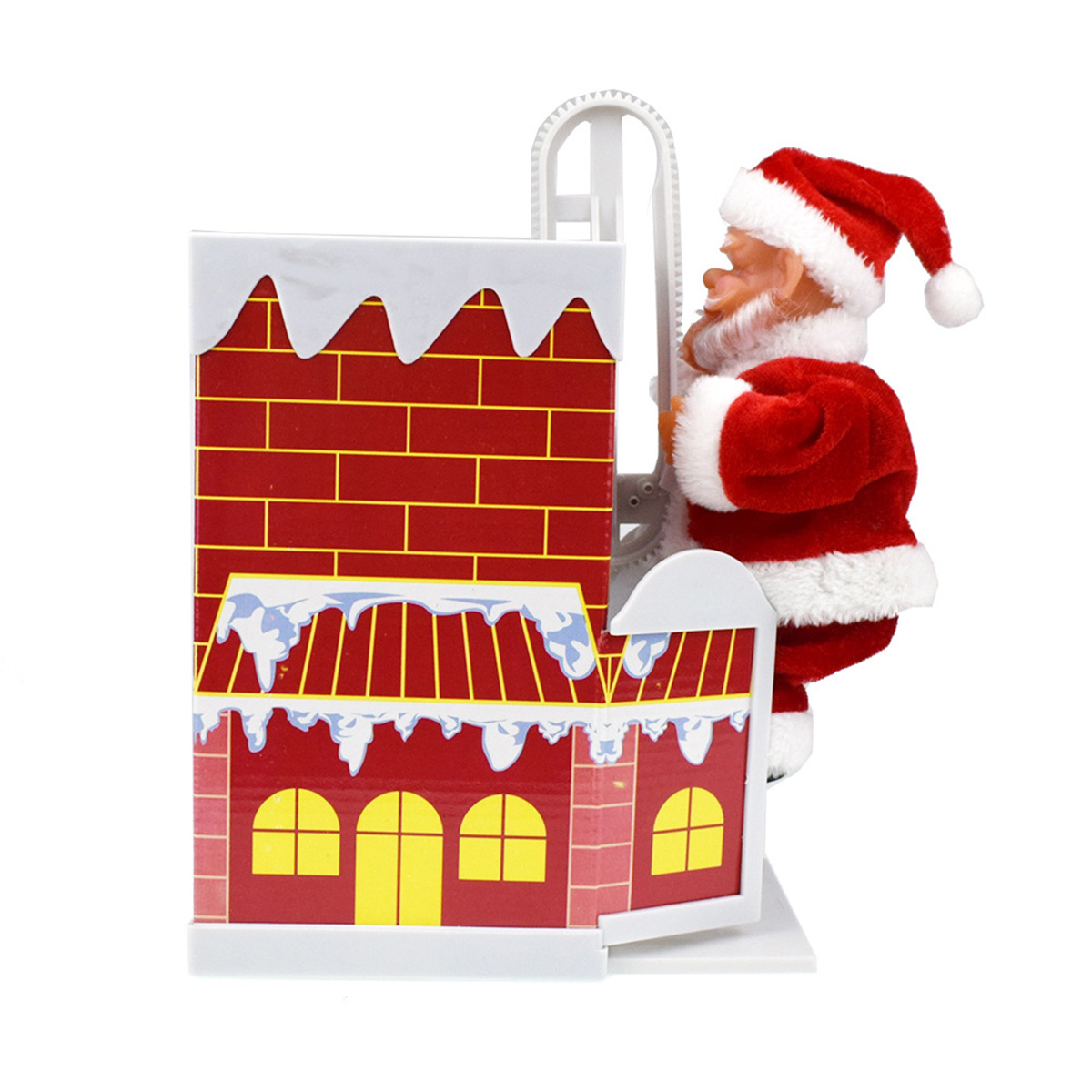 Brinquedos Musicais Elétricos de Natal Papai Noel Chaminé de Escalada Boneca Presente de Decoração de Natal