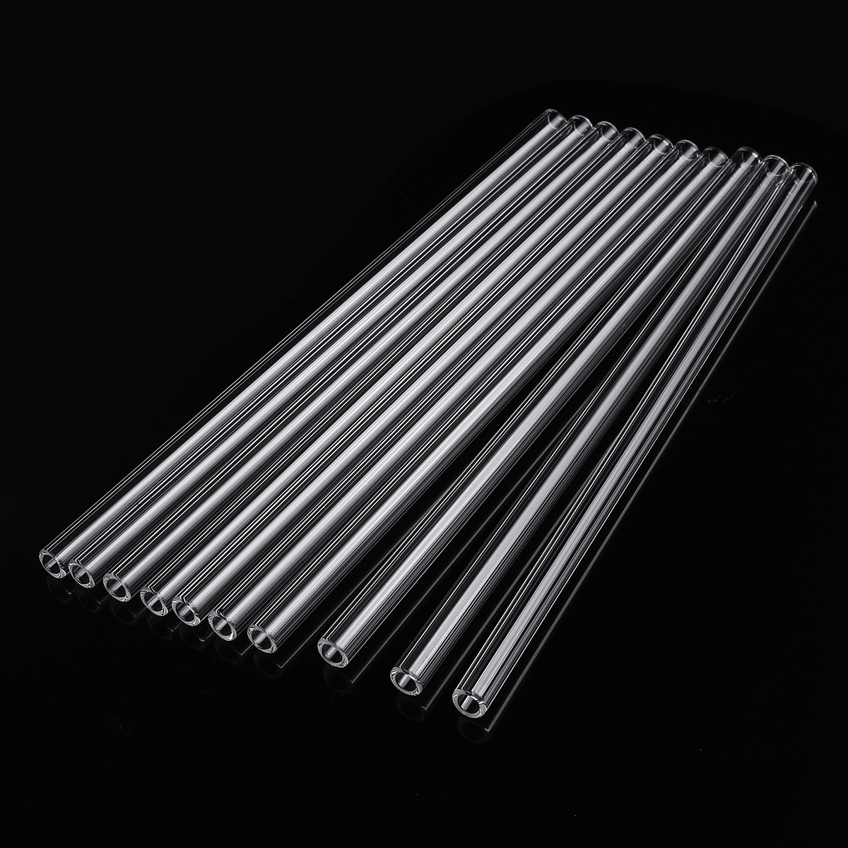 10Pcs 200x7x1mm Comprimento 200mm OD 7mm 1mm de espessura de parede de vidro borossilicato Tubo de sopro de vidro Fábrica de laboratório Escola Tubos domésticos
