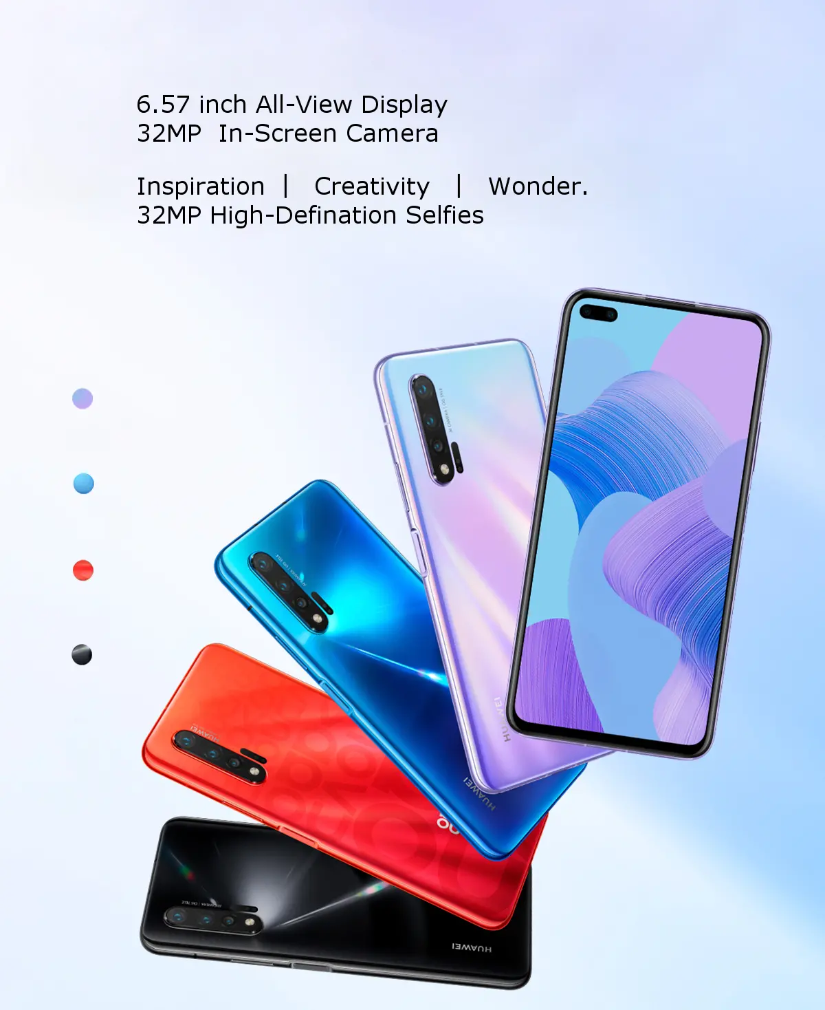 HUAWEI Nova 6 CN 4G Versión 6.57 pulgadas 40MP Triple trasera Cámara 8GB 128GB 4100mAh 40W Carga rápida Kirin 990 Octa Core 4G Smartphone