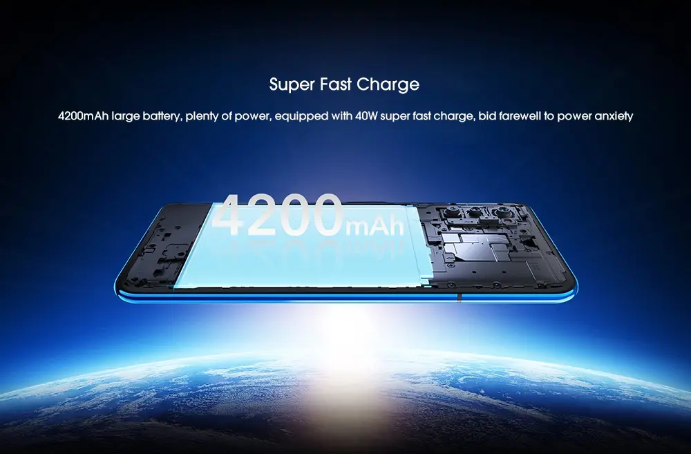 HUAWEI Honor V30 5G Versão 40MP Câmera Traseira Tripla 6,57 polegadas 8GB 128GB NFC 40W Carga Rápida Kirin 990 Octa Core 5G Smartphone