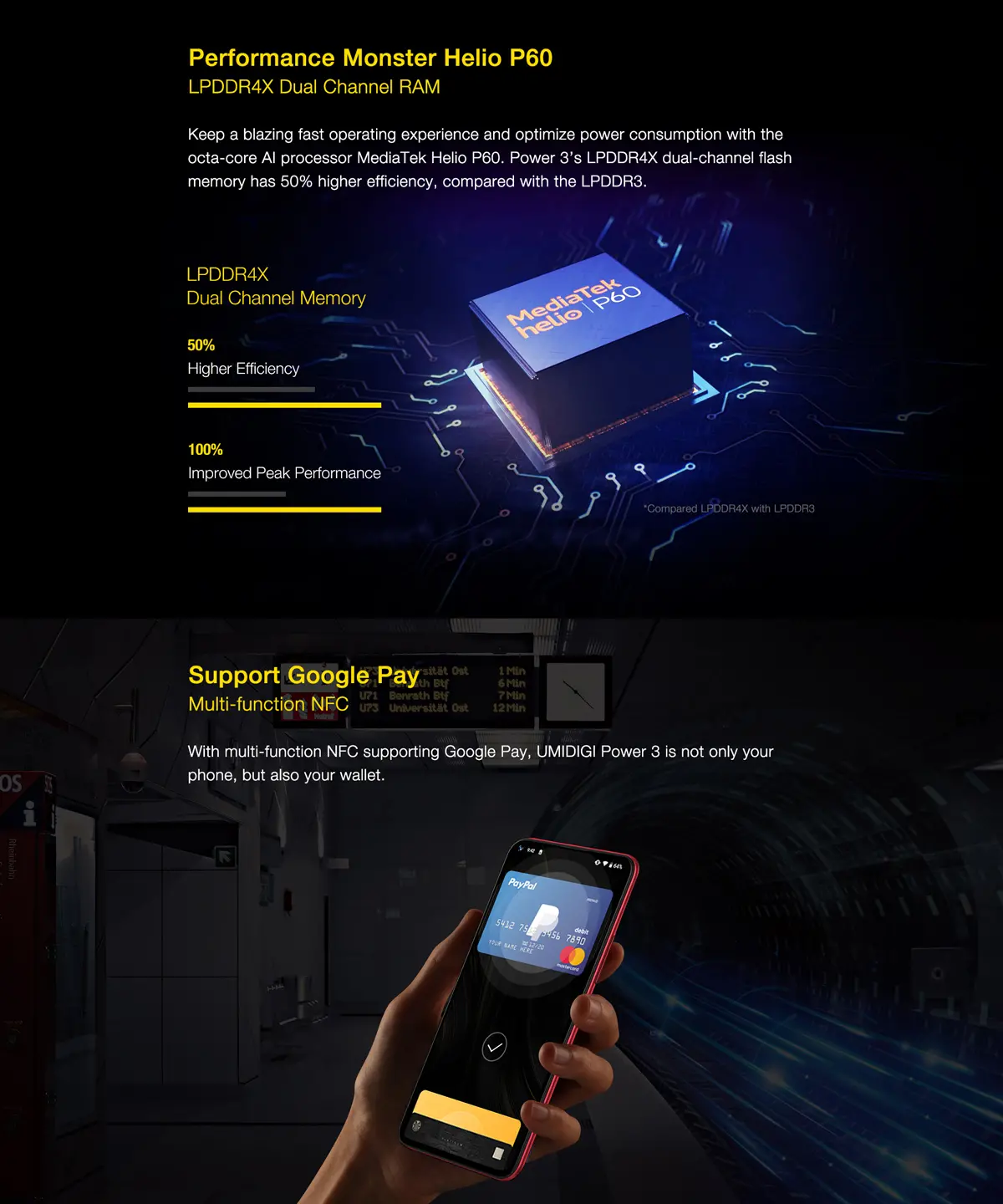 UMIDIGI Power 3 Global Bands 6.53 inch FHD+ Fullview Display Android 10 6150mAh NFC 48MP AI Quad Cameras 4GB RAM 64GB ROM Helio P60 Octa Core 2GHz 4G Smartphone