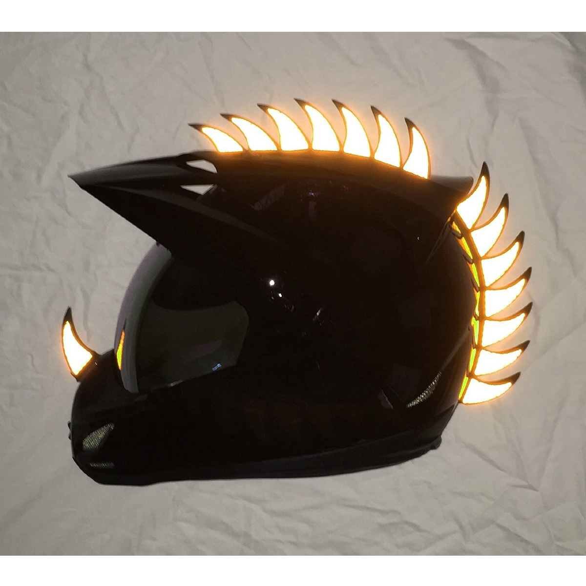 22 Lames Mohawk Warhawk Spikes Vu Autocollants Réfléchissants Autocollants Pour Casque En Caoutchouc Moto Vélo