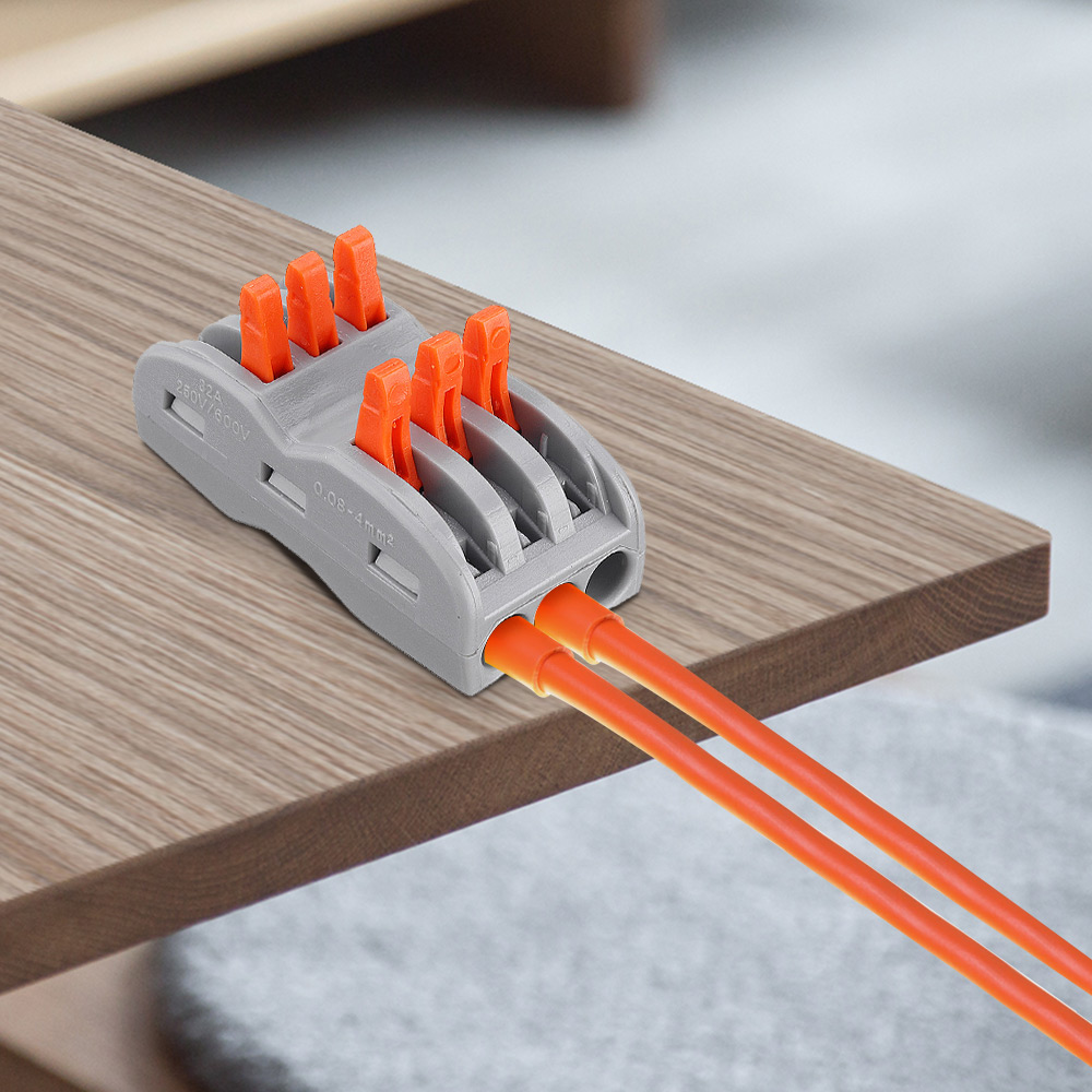 Minleaf 48Pcs Electrical Wiring Household 3PIN Docking Connector Electrical Connectors Wire Terminal Block Universal Electrical Wire Connector
