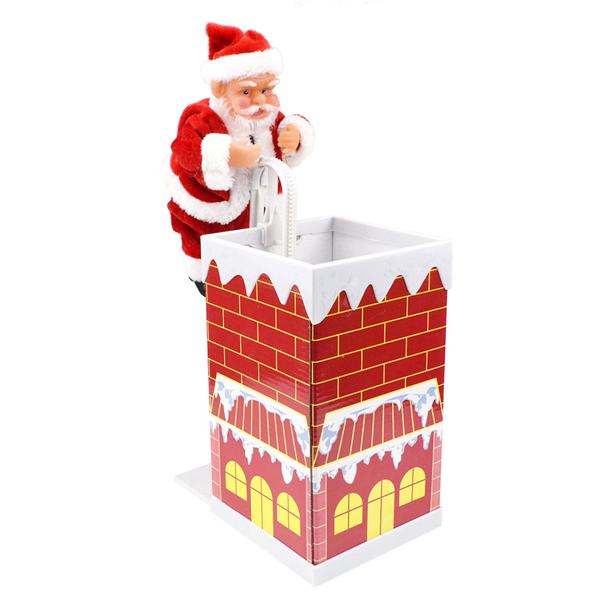 Brinquedos Musicais Elétricos de Natal Papai Noel Chaminé de Escalada Boneca Presente de Decoração de Natal