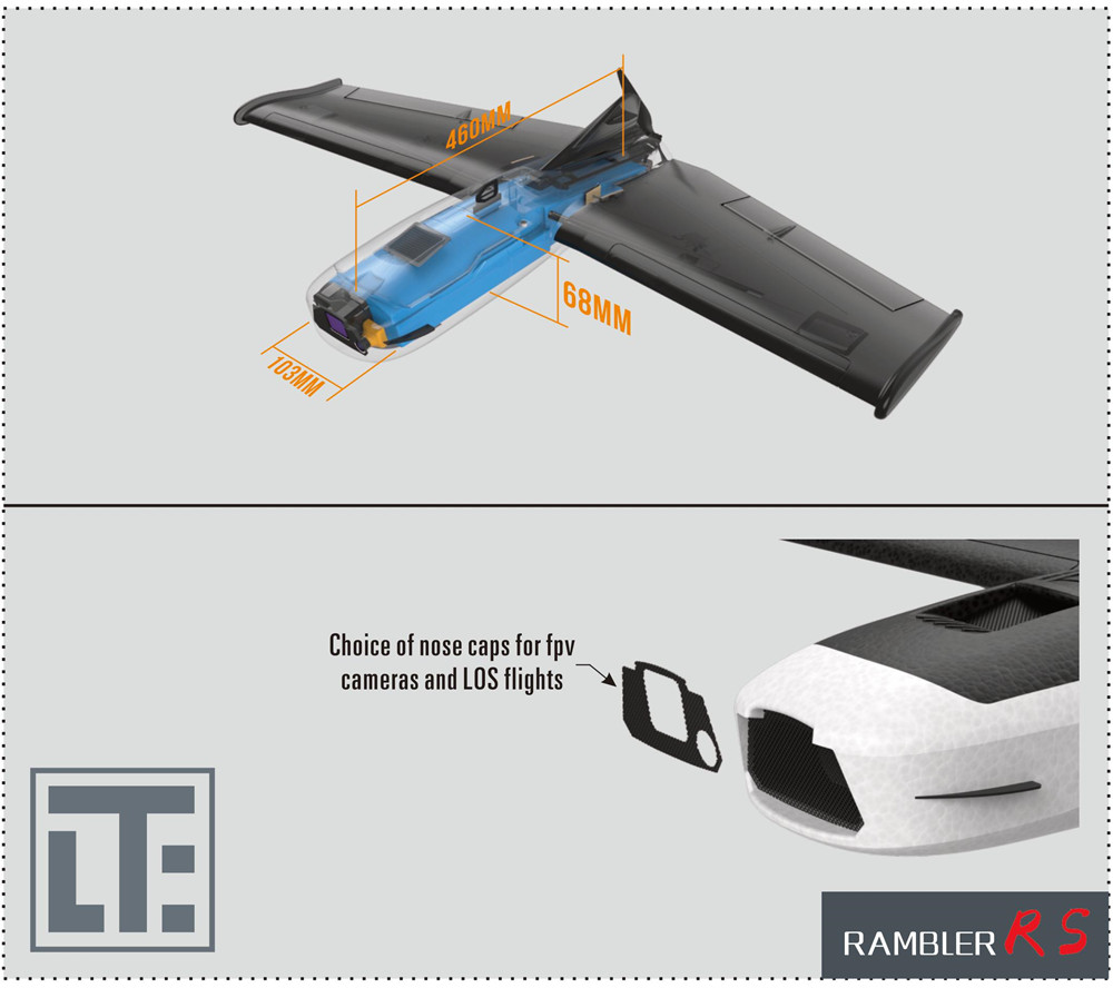 LTE Rambler RS EPP 1000mm Wingspan FPV RC Airplane Fixed Wing PNP