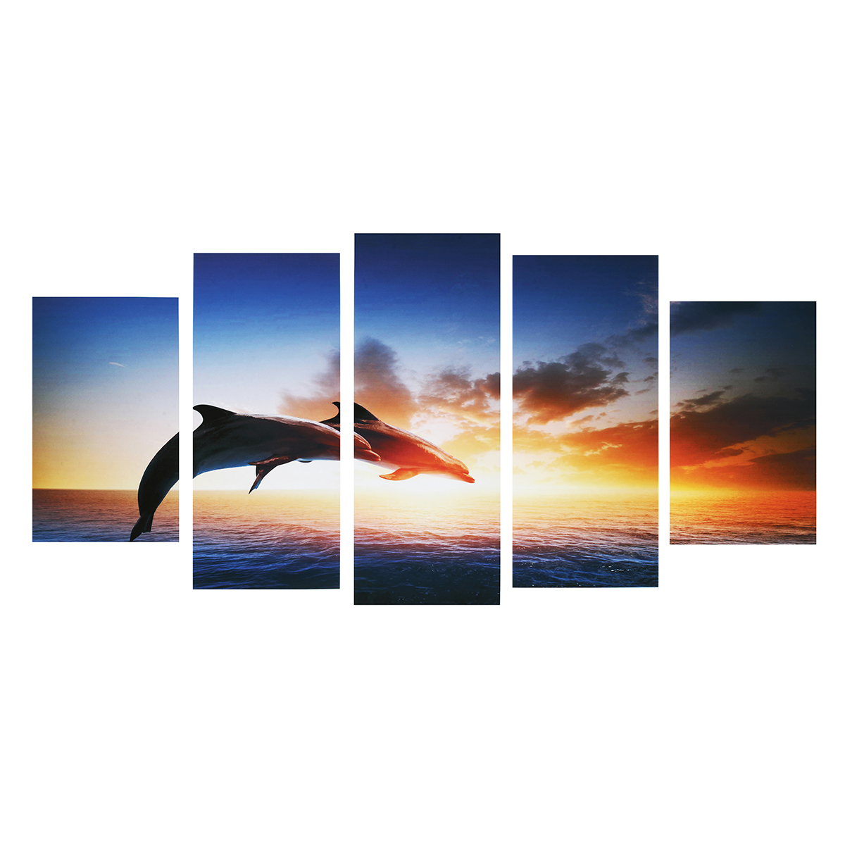 Dauphin Coucher De Soleil Impression Sur Toile Peintures Affiche Mur Art Photo Décor À La Maison Sans Cadre