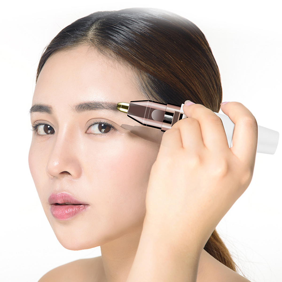Epilatore 2 in 1 Lady Electric Painless Rossetto Rasoio Sopracciglio Trimmer Capelli