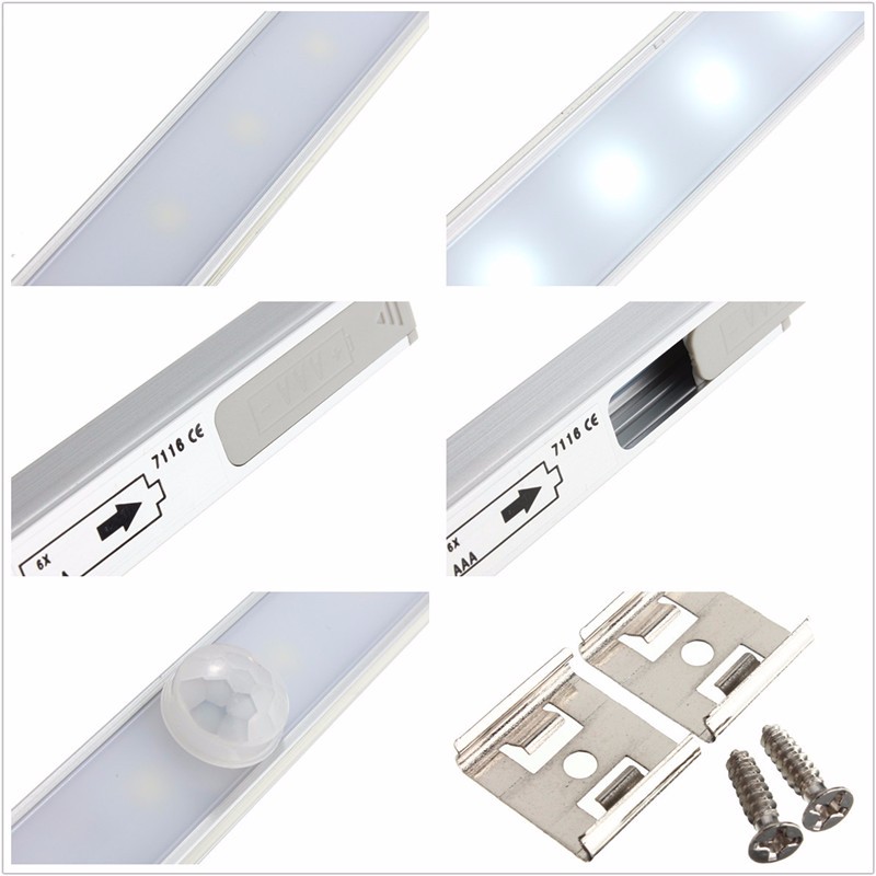 Batteria Portatile Alimentato a 20 LED PIR Sensore di Movimento Luce per Armadio Vetrina Notte