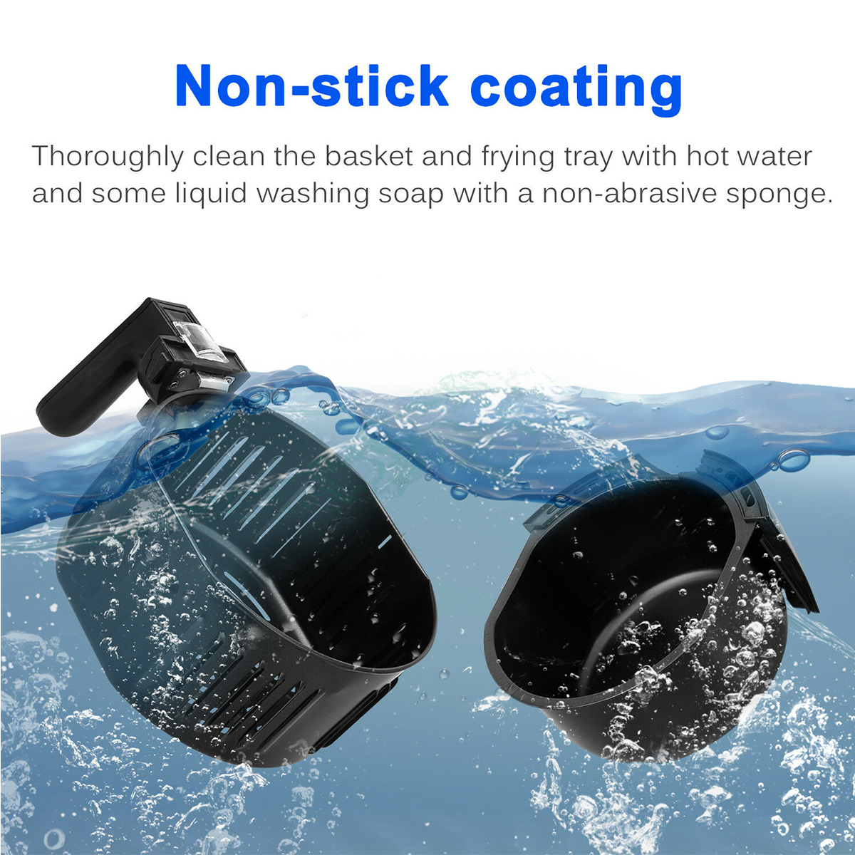 1400W 5.2L Multi-Purpose Eletric Deep Air Fryer Temperature Control Oil Free LCD Touch Screen